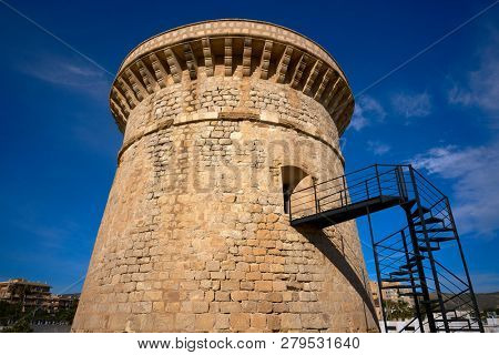 Campello Isleta or illeta Tower in Alicante of Spain