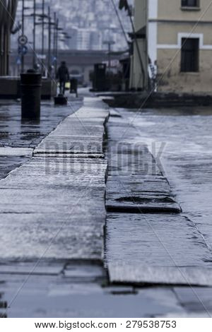 The Footpath At Seaside In Alsancak (izmir - Turkey) In An Early Winter Morning