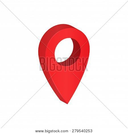 Pointer Mark Isometric Icon. Map Navigation 3D Pins