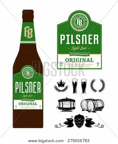 Vector Beer Label On Bottle