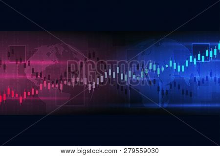 Stock Market And Exchange.financial Data Chart. Chart Analytics Economic Concept. Business Concept R