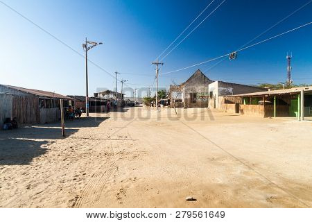 Cabo De La Vela, Colombia - August 23, 2015: Small Fishing Village Cabo De La Vela Located On La Gua