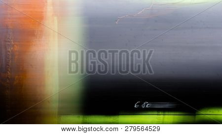 Number 680 On A Black Background With Neon Colors And Rust