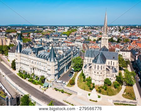 Paroisse Eglise Saint Martin Aerial Panoramic View, A Catholic Church In Pau City In France