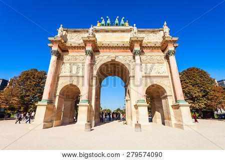 Arc De Triomphe Du Carrousel Is A Triumphal Arch Located In The Place Du Carrousel In Paris, France