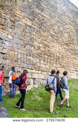 Kuelap, Peru - June 12, 2015: Group Of Tourists Visits Kuelap, Ruined Citadel City Of Chachapoyas Cl