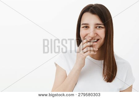 Girl Laughing Over You As Having Fun And Fooling Around Being In Playful Upbeat Mood Giggling, Cover