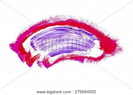Abstraction For The Background, Drawing With Colorful Paints On A White Isolated Background