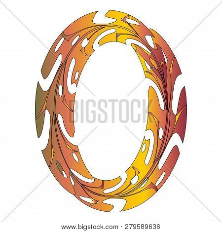 Original Zero Symbol Design. Tropical Leaf Style Letter O Vector Illustration. Stylish Idea For Logo