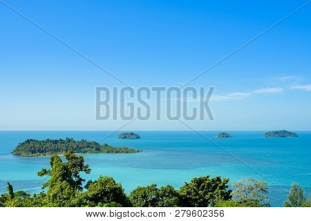 Beautiful Sea Viewpoint At Kaibae Viewpoint In Koh Chang, Trad, Thailand.