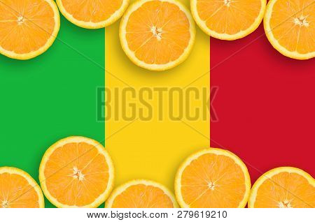 Mali Flag  In Citrus Fruit Slices Horizontal Frame