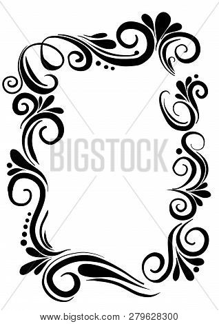Picture Frame With Ornament On White Background Vector
