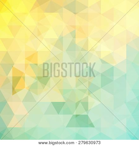 Abstract Geometric Style Pastel Background. Yellow, Green Colors. Vector Illustration