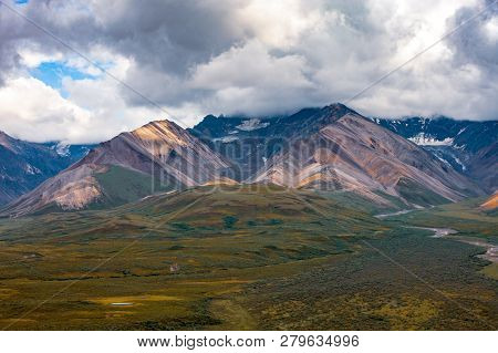 Amazing View Of Landscape Mountain In Alaska. Indescribable Beauty Of Nature!