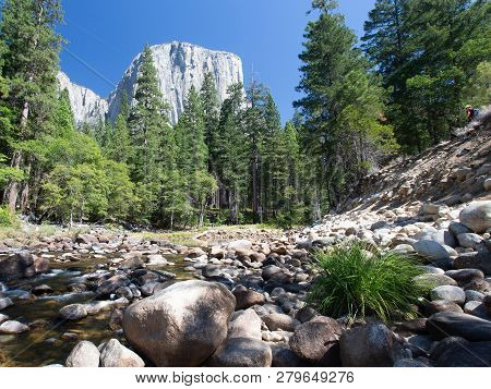 Typical View Of The Yosemite National Park - El Capitan, Tunnel View, Bridalveil Fall, Half Done