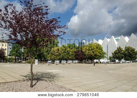 Szczecin, West Pomeranian / Poland - 2018: Opera Building And National Museum On Solidarity Square