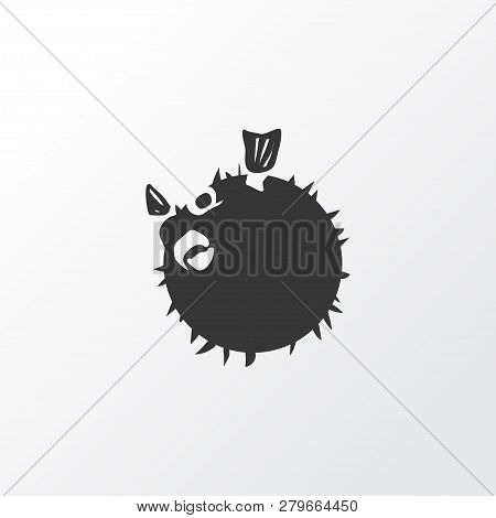 Blowfish Icon Symbol. Premium Quality Isolated Globefish Element In Trendy Style.