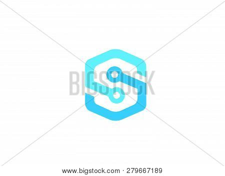 Technology Alphabet S Blue Logo Design Technologie