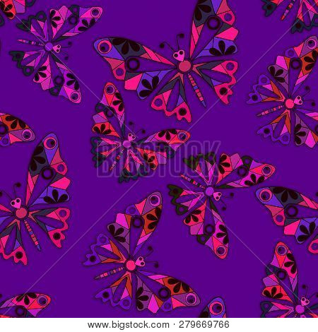 Seamless Cartoon Kids Buttefly Pattern Background Romantic