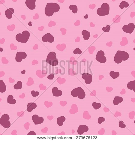 Heart Background. Seamless Vector Pattern. Valentine Day