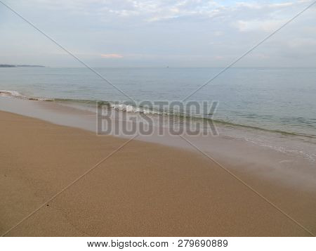 Background Of The Ocean At Sambolo Beach Anyer, Indonesia.
