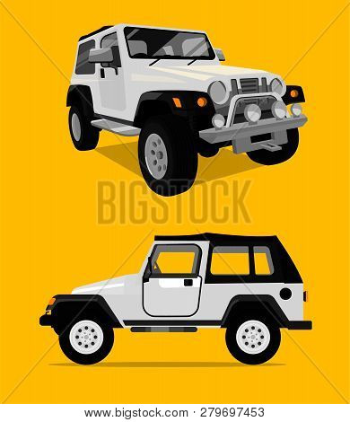 Off Road Car Image In Modern Style. Vector Illustration Useful For Print, Poster, Banner, T-shirt De
