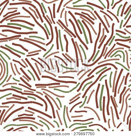 Lactobacillus Bulgaricus Seamless Pattern. Intestinal Bacteria. Gut Flora Or Microbes. Vector Illust