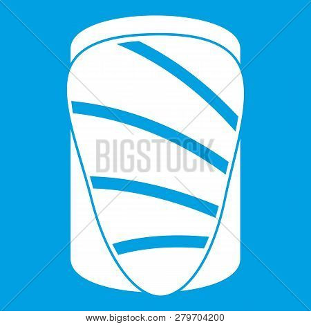 Salmon Icon White Isolated On Blue Background Illustration