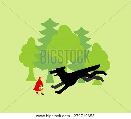 Little Red Riding Hood And Wolf Attack.