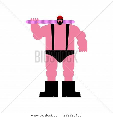 Bdsm Slave Man In Role Lumberjack . Sadism And Masochism 