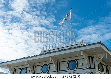 Brighton, England-18 October,2018: The British Airways I360 Skyline Tower Ticket Boot Shop Ticket Of