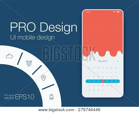 Mobile Phone Application For Analytics. Stock Vector