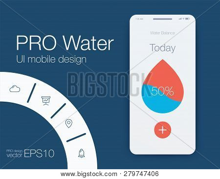 Mobile Phone Application For Analytics. Stock Vector
