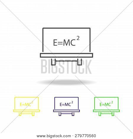 Einsteins Law Colored Icons. Element Of Science Illustration. Thin Line Illustration For Website Des