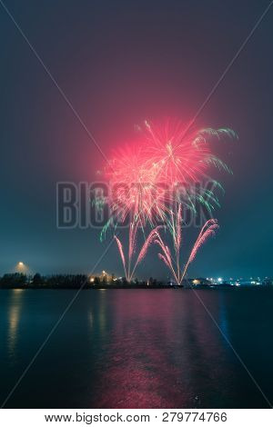 New Year Eve Fireworks At Gothenburg Operan Sweden