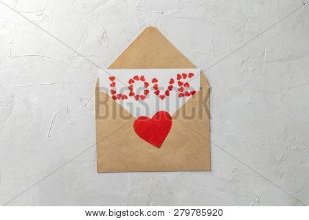 Valentines Day Minimal Concept Mockup, Blogger Workspace - Clipboard With Blank Paper, Red Paper Hea
