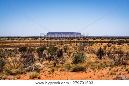 Mount Conner Or Attila Mountain Scenic View In Nt Central Outback Australia
