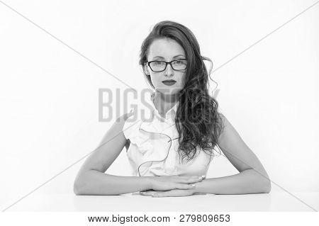 Woman Recruiter In Business Office. Sexy Woman In Business School. Job Recruiter. Sexy Teacher On Sc