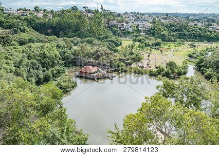 Curitiba - Pr, Brazil - December 16, 2018: Aerial View Of The Tangua Park (parque Tangua - Deck Tang