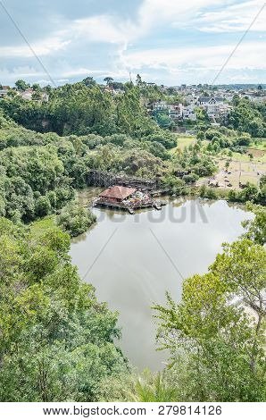 Curitiba - Pr, Brazil - December 16, 2018: Aerial View Of The Tangua Park (parque Tangua - Deck Tang