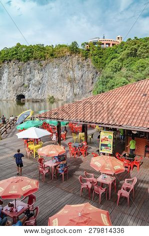 Curitiba - Pr, Brazil - December 16, 2018: View Of The Deck Of The Tangua Park (parque Tangua).