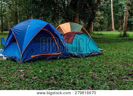 Tent Camping In National Parks Waterfall Lor Su Umphang In Thailand