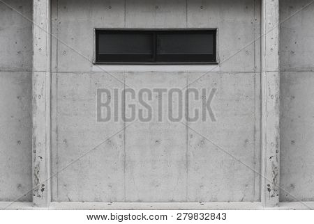 Glss Window On Aged Cement Concrete Wall Background. For Any Vintage Design Work.