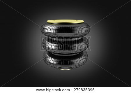 3d Rendering. Trucks Air Spring, New Auto Parts, Spare Parts For Heavy Duty. Spare Parts For Shop, A
