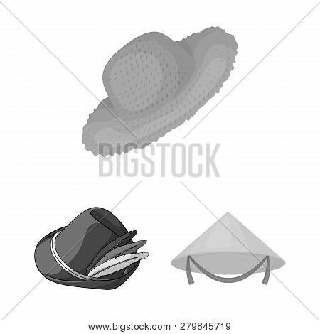 Vector Design Of Hat And Cap Icon. Set Of Hat And Model Stock Vector Illustration.