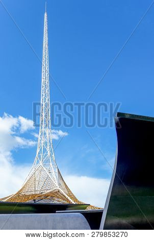 Melbourne, Australia - October 9, 2014:  South Bank, The Victoria Art Center Antenna