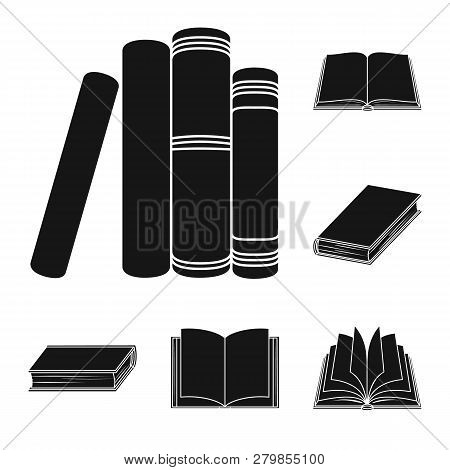Vector Illustration Of Library And Textbook Icon. Set Of Library And School Vector Icon For Stock.