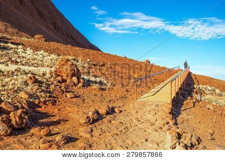 Uluru Kata Tjut Park, Australia - October 13, 2014:  The Red Landscapes Of The Walpa Gorge Walk