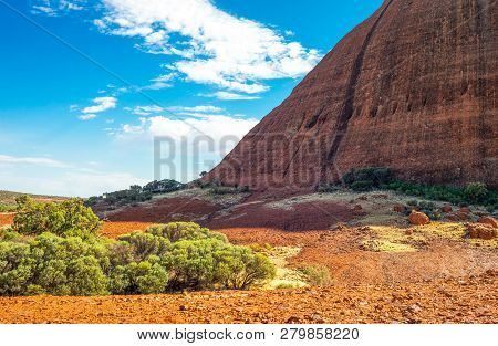 Uluru Kata Tjuta Park, Australia - October 13, 2014:  The Red Landscapes Of The Walpa Gorge Walk