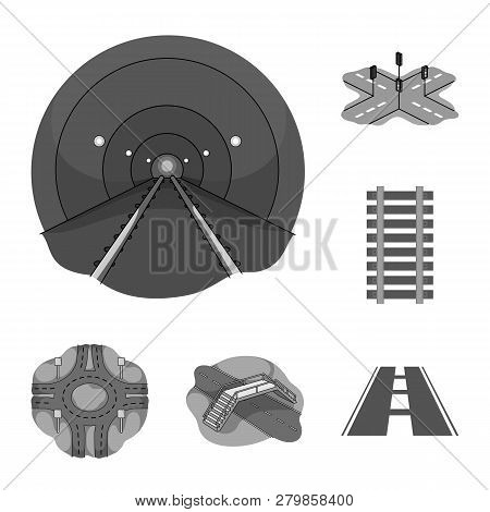 Vector Design Of Road And Street Symbol. Set Of Road And Highway Vector Icon For Stock.